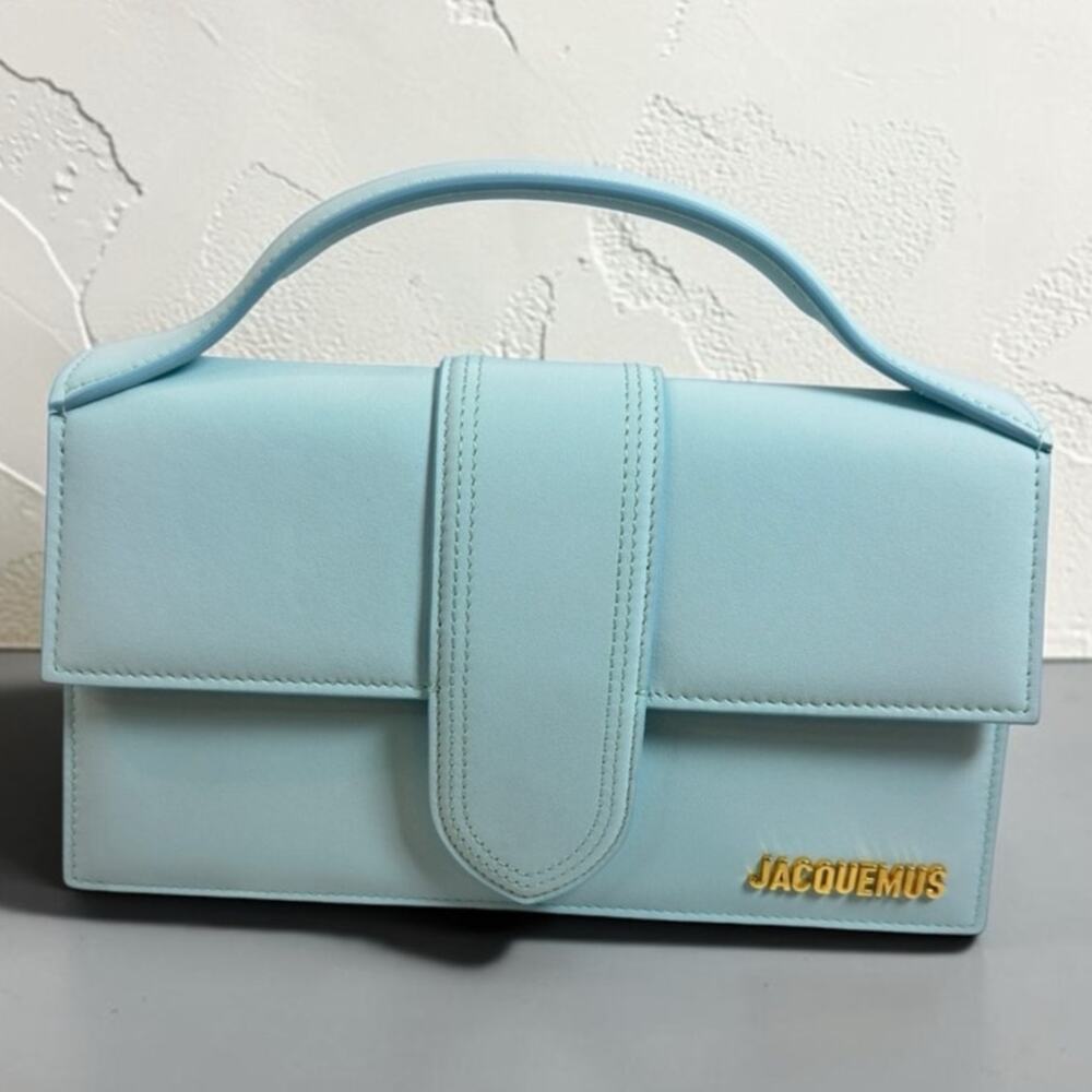 Jacquemus Le Grand Bambino Light Blue Calfskin Satchel~ New with Tags~ Dust Bag